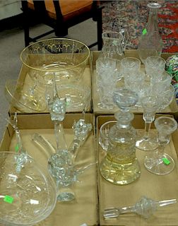 Four box lots to include nine cut glass stems including Waterford, crystal and Venetian birds, etc.