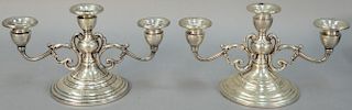 Pair of sterling silver candelabras. ht. 5in.
