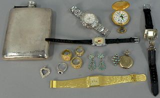 Group lot to include four wristwatches, one Ingersoll, Walt Disney Entertainment Mickey Mouse, one marked Rolex, one in silve