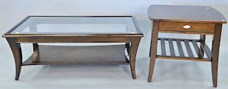 Two contemporary living room tables including glass top coffee table ( ht