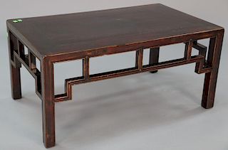 Chinese hardwood low table. ht. 17in., top: 36" x 22"