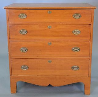 Federal pine four drawer chest, circa 1800. ht. 40 1/2in., wd. 36 1/2in., dp. 18 1/2in.