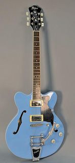 Hofner Verythin Contemporary Series powder blue semi hollow guitar