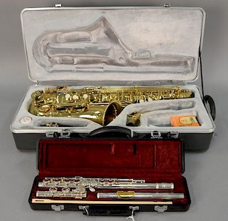 Prestini II alto saxophone and Jupiter Capital Edition flute.