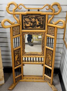 Chinese Bentwood and carved mirror