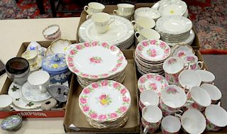Five box lots of china to include Minton Beaumaris dinnerware set, Bell china set, and miscellaneous items.