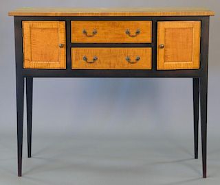 J.L. Treharn custom server with four tiger maple drawer fronts. ht.39in., wd.46in., dp. 17in.