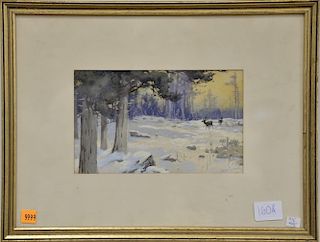 William A. McCord (1918), watercolor on paper, Winter Landscape, signed lower right: Wm. A. McCord, 5 1/2" x 9 1/2"