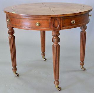 Henredon Registry cherry table with drawer. ht. 28in., dia. 34in.
