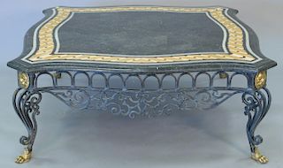 Maitland Smith contemporary marble veneered coffee table