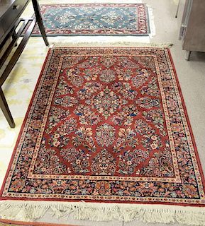 Three Oriental style rugs, (3'4" x 5'3"), (3'5" x 7'), (4'4" x 6')