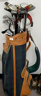 Set of Eighteen Dyla Grip Ping Metal Shaft Golf Clubs from the Patterson Club in Fairfield, CT including golf bag.