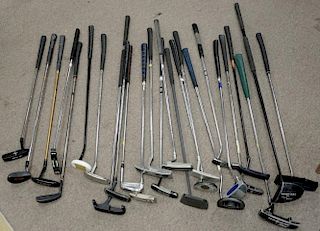 Group of twenty-five putter golf clubs including Tour Model 506, Z1 Kappa, Slothine Classic, Presto 35", Northwestern NWX15,