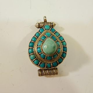 STERLING SILVER TURQUOISE PENDANT