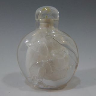 CHINESE ANTIQUE SNUFF BOTTLE - ROCK CRYSTAL - QING DYNASTY