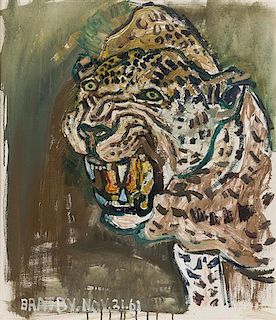 * John Bratby, (British, 1928-1992) , Leopard Small, 1961