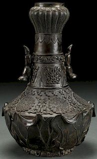 A CHINESE MING STYLE BRONZE VASE