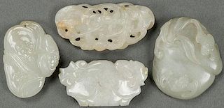 FOUR VERY FINE CHINESE CARVED WHITE JADE ORNAMENT