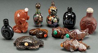 A GROUP OF 11 CHINESE SNUFF BOTTLES