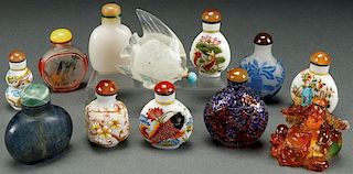 A COLLECTION OF 12 CHINESE SNUFF BOTTLES