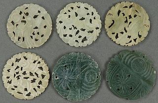 A GROUP OF SIX CHINESE JADE ORNAMENTS