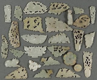 A COLLECTION OF 28 CHINESE CARVED WHITE JADE