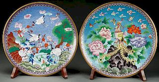 A LARGE PAIR OF CHINESE ENAMELED GILT BRONZE