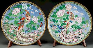 A LARGE PAIR OF CHINESE CLOISONNÉ ENAMELED GILT