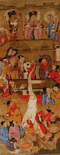 A CHINESE MING STYLE SCROLL PAINTING