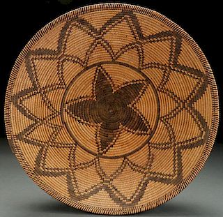 LARGE AND IMPRESSIVE APACHE COILED BASKETRY BOWL