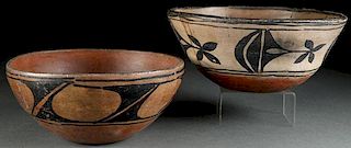 A PAIR OF EARLY LARGE SANTO DOMINGO POLYCHROME