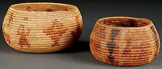 A PAIR OF MISSION BASKETRY BOWLS, CIRCA 1920