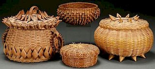 A GROUP OF FOUR NORTHEAST BASKETS
