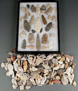 A GROUP OF OVER 200 STONE ARTIFACTS