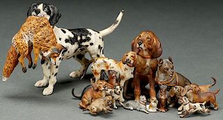TWO FINE AUSTRIAN COLD PAINTED BRONZE FIGURAL DOG