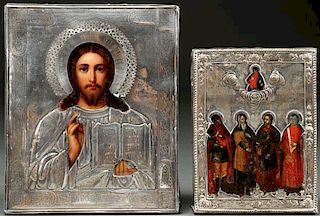 A PAIR OF RUSSIAN ICONS, 18TH AND 19TH CENTURY