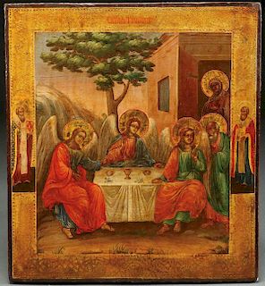 A RUSSIAN ICON OF THE OLD TESTAMENT TRINITY