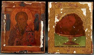 A PAIR OF RUSSIAN ICONS, 19TH CENTURY