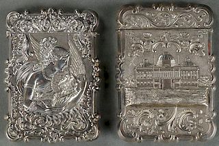 TWO VERY FINE VICTORIAN SILVER CARD CASES