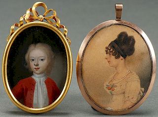 A PAIR OF MINIATURE PORTRAITS, 18TH AND 19TH C