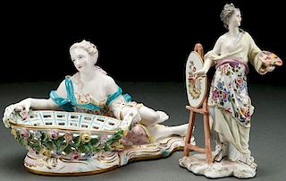 19TH CENTURY DRESDEN AND FRENCH PORCELAIN