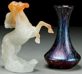 A FRENCH BOHEMIAN ART GLASS GROUP, 20TH CENTURY