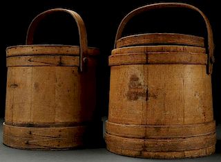 A MATCHING PAIR OF 19TH CENTURY WOODEN SUGAR