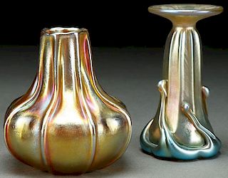 A FINE PAIR OF L. C. TIFFANY FAVRILE GLASS VASES