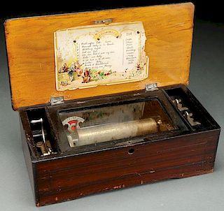 A SWISS CYLINDER MUSIC BOX, CIRCA 1900