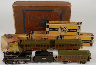 AN IVES O GAUGE TRAIN OUTFIT, EARLY 20TH CENTURY