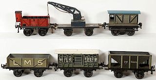 A SIX PIECE GROUP OF BING #1 FREIGHT CARS
