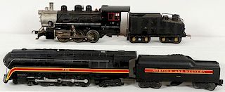 TWO LIONEL O GAUGE LOCOMOTIVES AND TENDERS