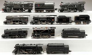 A COLLECTION OF SIX LIONEL O GAUGE LOCOMOTIVES
