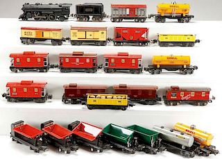 A 24 PIECE GROUP OF LIONEL HO AND O GAUGE MODEL